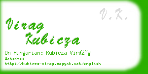 virag kubicza business card